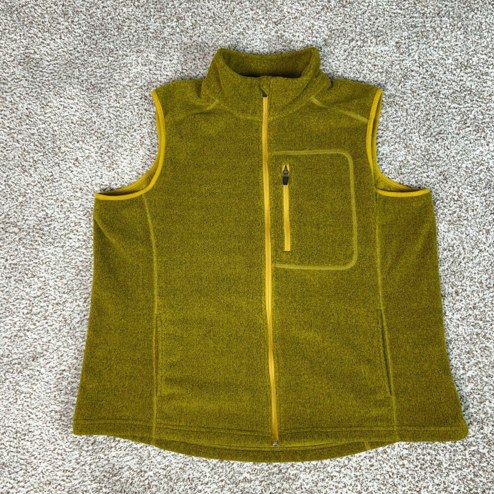 Duluth Trading Vest Mens 2XL Green Hiking Outdoor Full Zip Fleece Casual Logo